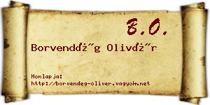 Borvendég Olivér névjegykártya